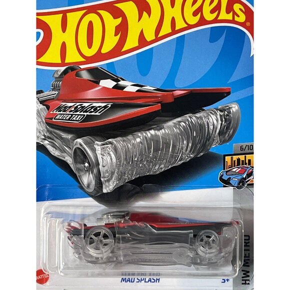 Hot Wheels Mad Splash HW Metro 2024 Red Silver Boat Car 1:64 Diecast - Picture 2 of 7